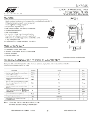MK4045 40A 45V Modulo di diodi solari Schottky con struttura planare di silicio in scatola fotovoltaica